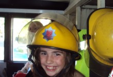 Witham Pricess Shae in a Fire Engine at Southend Carnival 2011