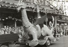 Dragon float at Coronation Parade, 1953