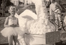 Unknown girl dressed as 'Swan Lake' at Northampton Carnival, c.1958-1959