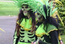 Participants in skeleton costumes designed by Mandinga Arts at Hitchin Carnival, 2012