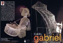Front and back cover of a booklet about carnival artist and wire sculptor Carl Gabriel.