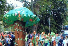 The whole of the Chapel Street Nursery School carnival procession, including the tree costume.