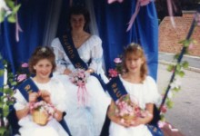 Raunds carnival court assembling in the St. Neots carnival parade, 1988.