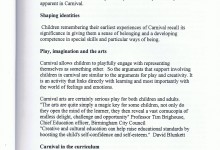 Article entitled 'Why we should teach children about carnival'