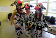 Participants in cow costumes designed by Mandinga Arts at Hitchin Carnival, 2012