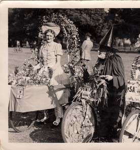 Ann Martin dressed as 'Mary Mary Quite Contrary' at Northampton Carnival, 1952