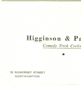 Fred Higginson's business card