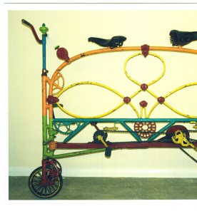Bedstead bicycle created by Fred Higginson