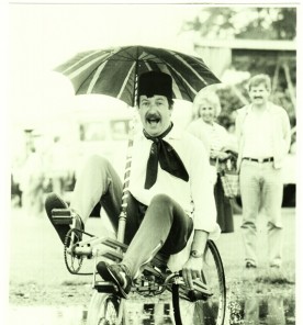 Karl Schwoerke from the Stan Crazy Bike Group at Northampton Carnival, 1987