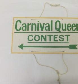 Sign board for Northampton Carnival Queen Contest, 1955-1965