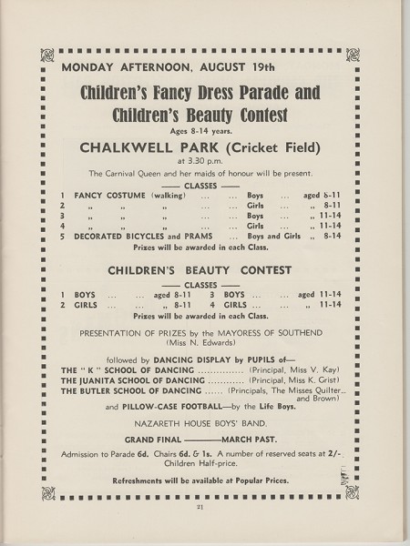 Southend Carnival Programme 1935, page 21