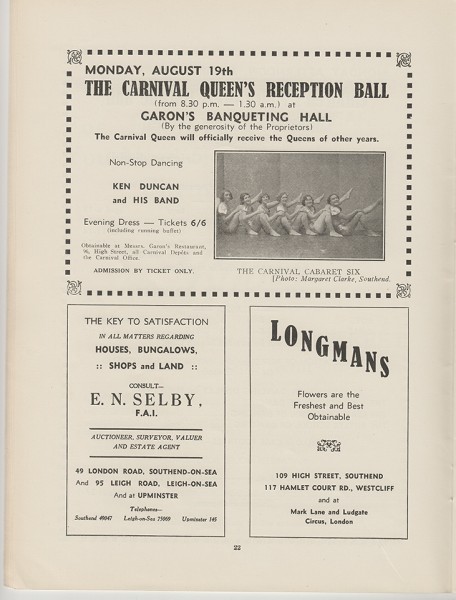 Southend Carnival Programme 1935, page 22