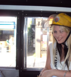 Witham Carnival Queen in a Fire Engine at Southend Carnival 2011