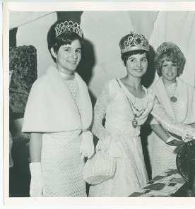 Carnival Queen Denise and court with tombola