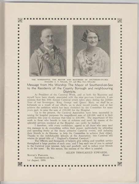Southend Carnival Programme 1935, page 5